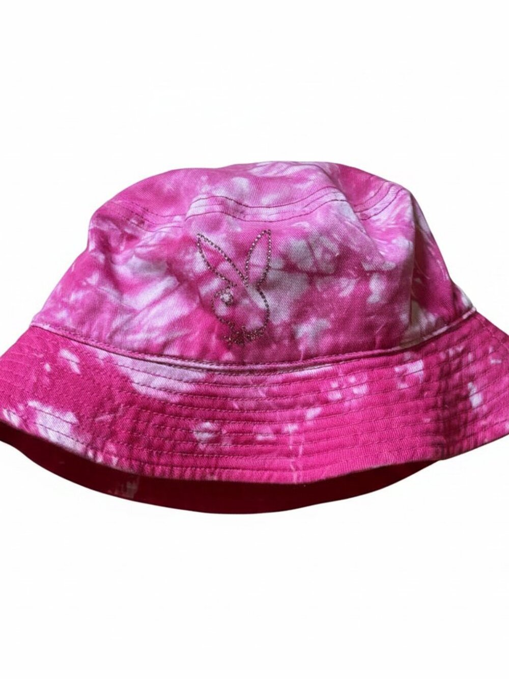 Playboy Rhinestone Bunny Bucket Hat Pink